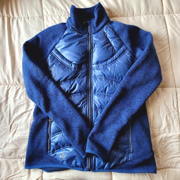 MICHAEL Michael Kors Jackets & Blazers - ***Michael Michael Kors Blue Half Puffer  Zip-Up Jacket sz. L